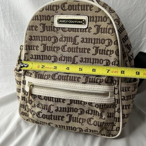 Juicy Couture Tan Brown Mini Backpack Black Straps - Picture 3 of 8